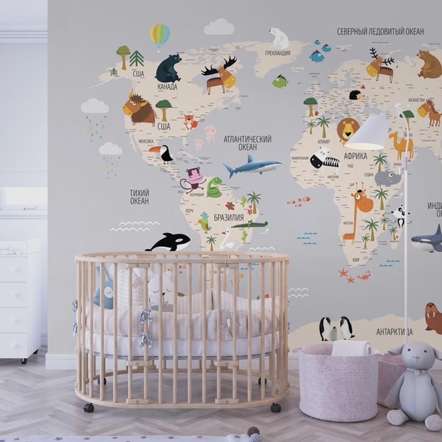 фотообои карта мира на русском 12-964