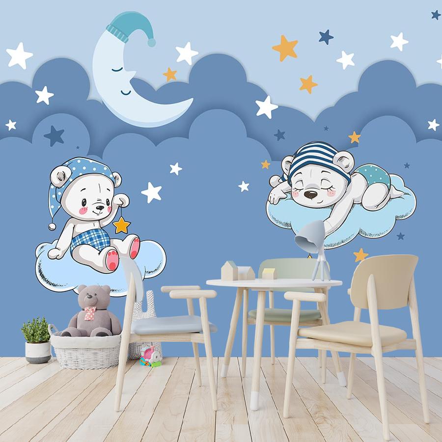 фотообои медвежонок спит на облачке 12-1290