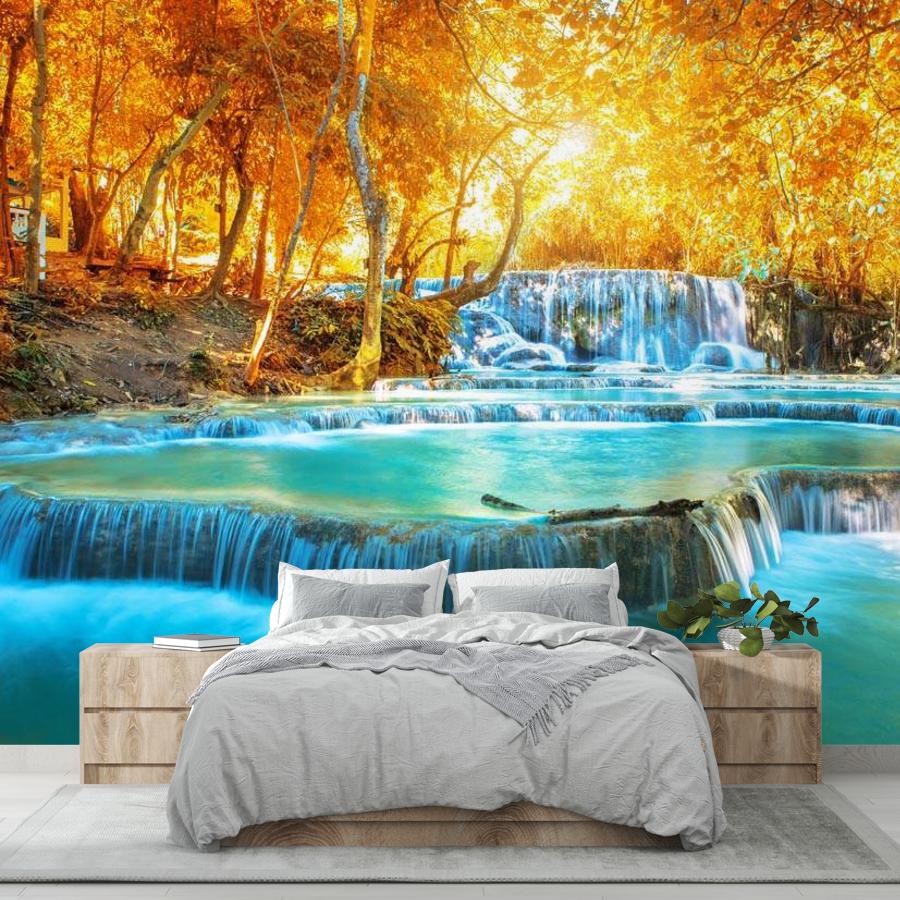 фотообои водопад в лесу луангпхабанг лаос 9-891