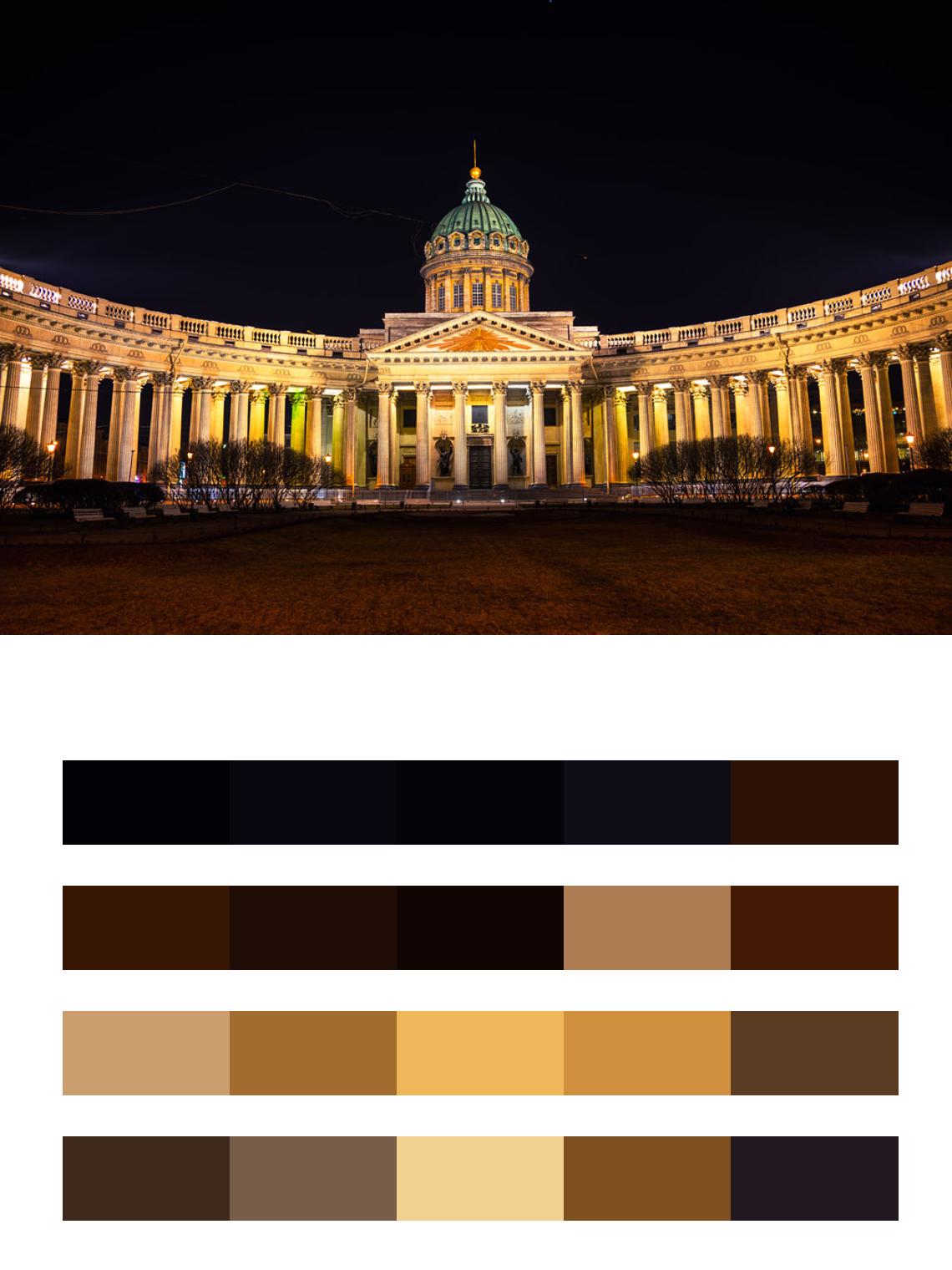 Собор казанский в Петербурге цвета
