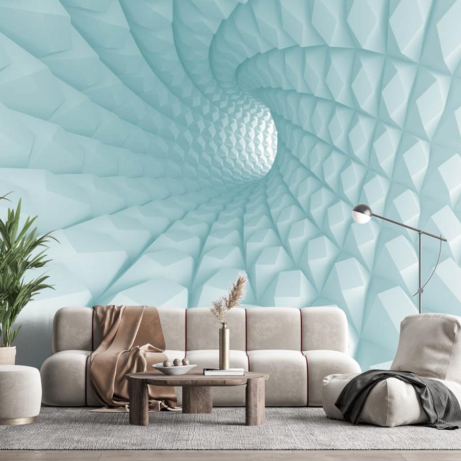 фотообои 3д голубой фактурный коридор 10-825 фотообои 3д голубой фактурный коридор 10-825