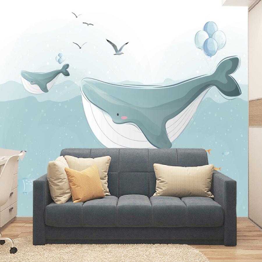 фотообои два кита и рыбки 14-380 фотообои два кита и рыбки 14-380