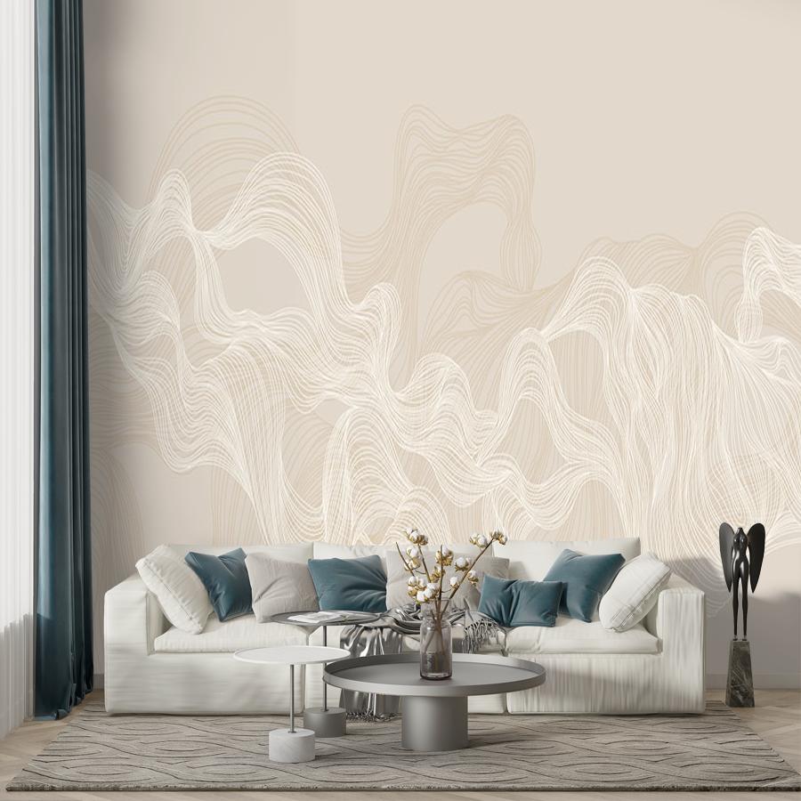 фотообои линии золотые на бежевом 14-969