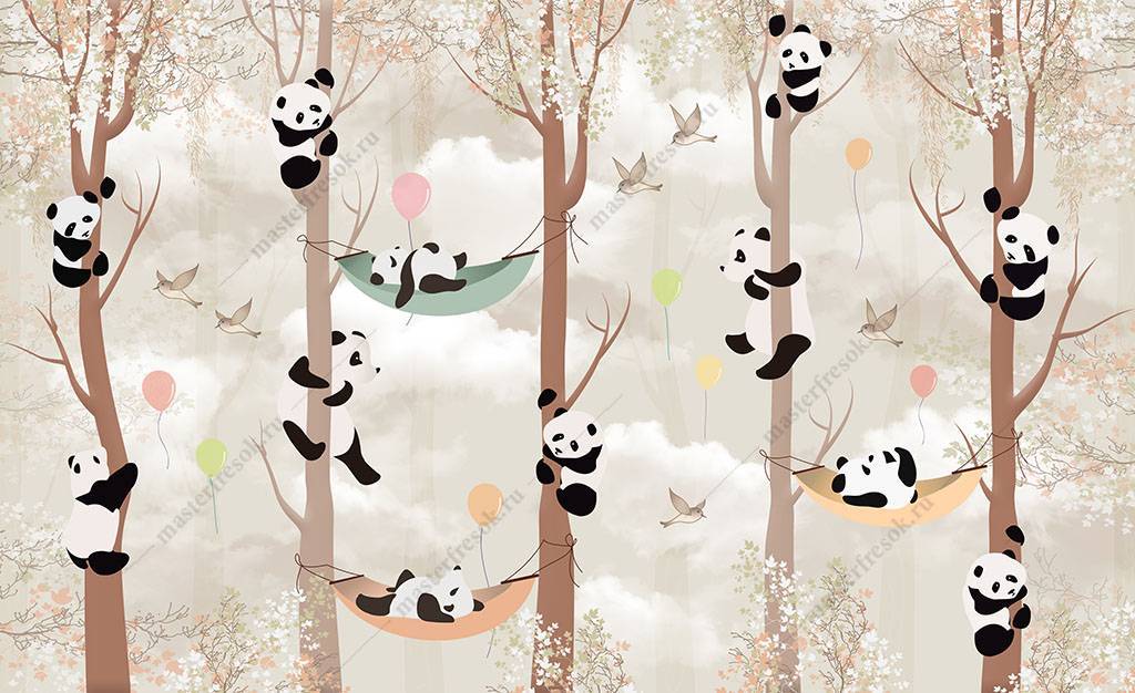 Фотообои Веселые панды