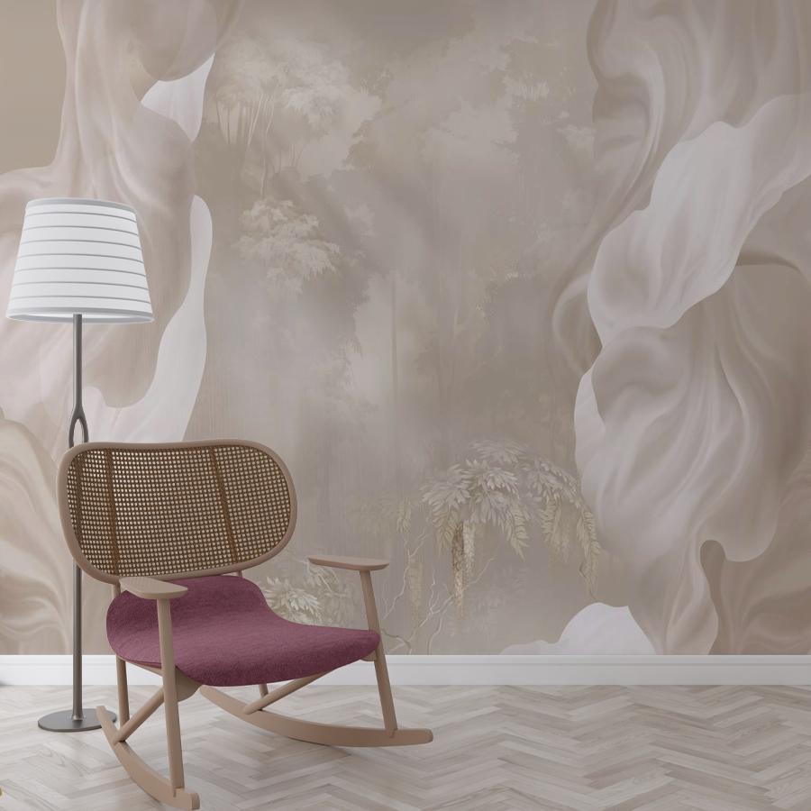 фотообои абстракция волны и растения 13-982