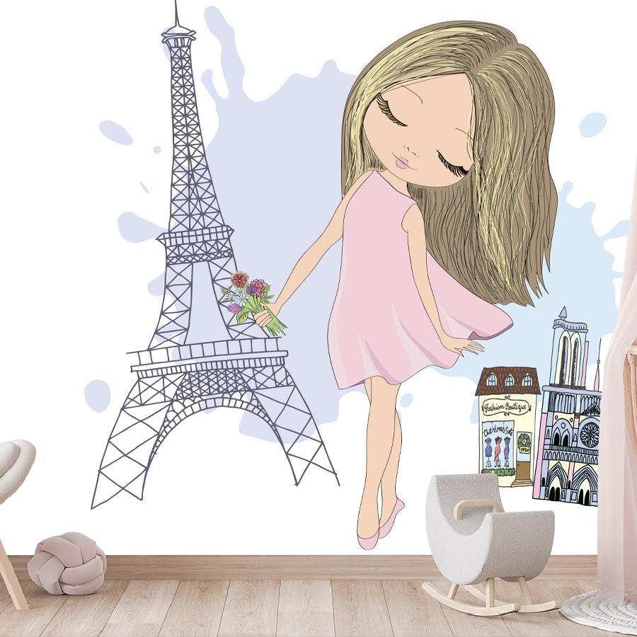 фотообои красивая девочка в париже 12-1677