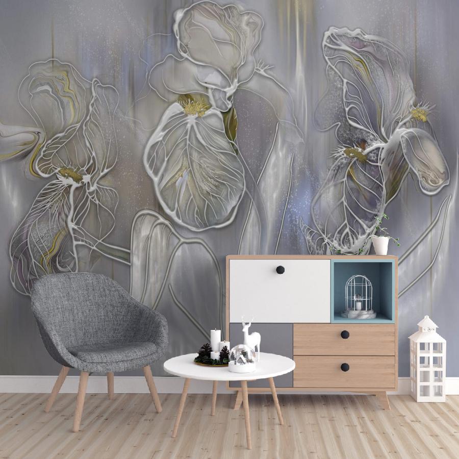 фотообои ирисы барельеф