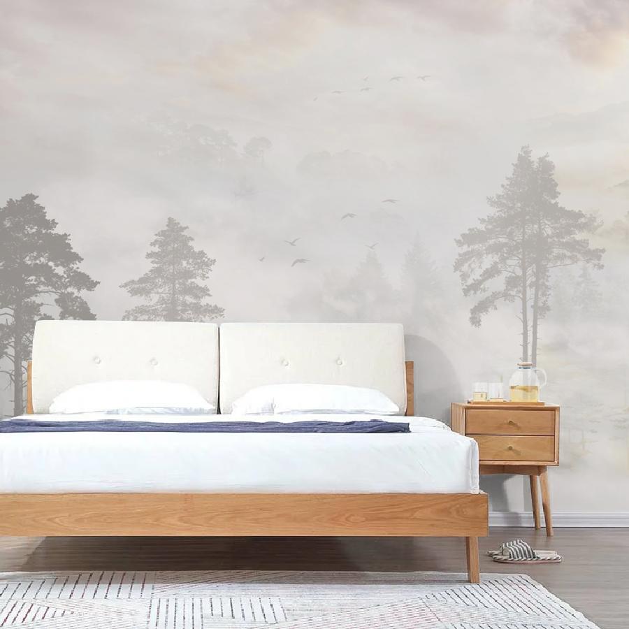 фотообои деревья в тумане на рассвете 13-903 фотообои деревья в тумане на рассвете 13-903