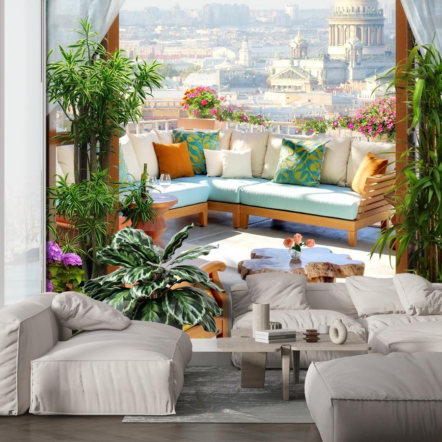 фотообои балкон над городом 19-0080