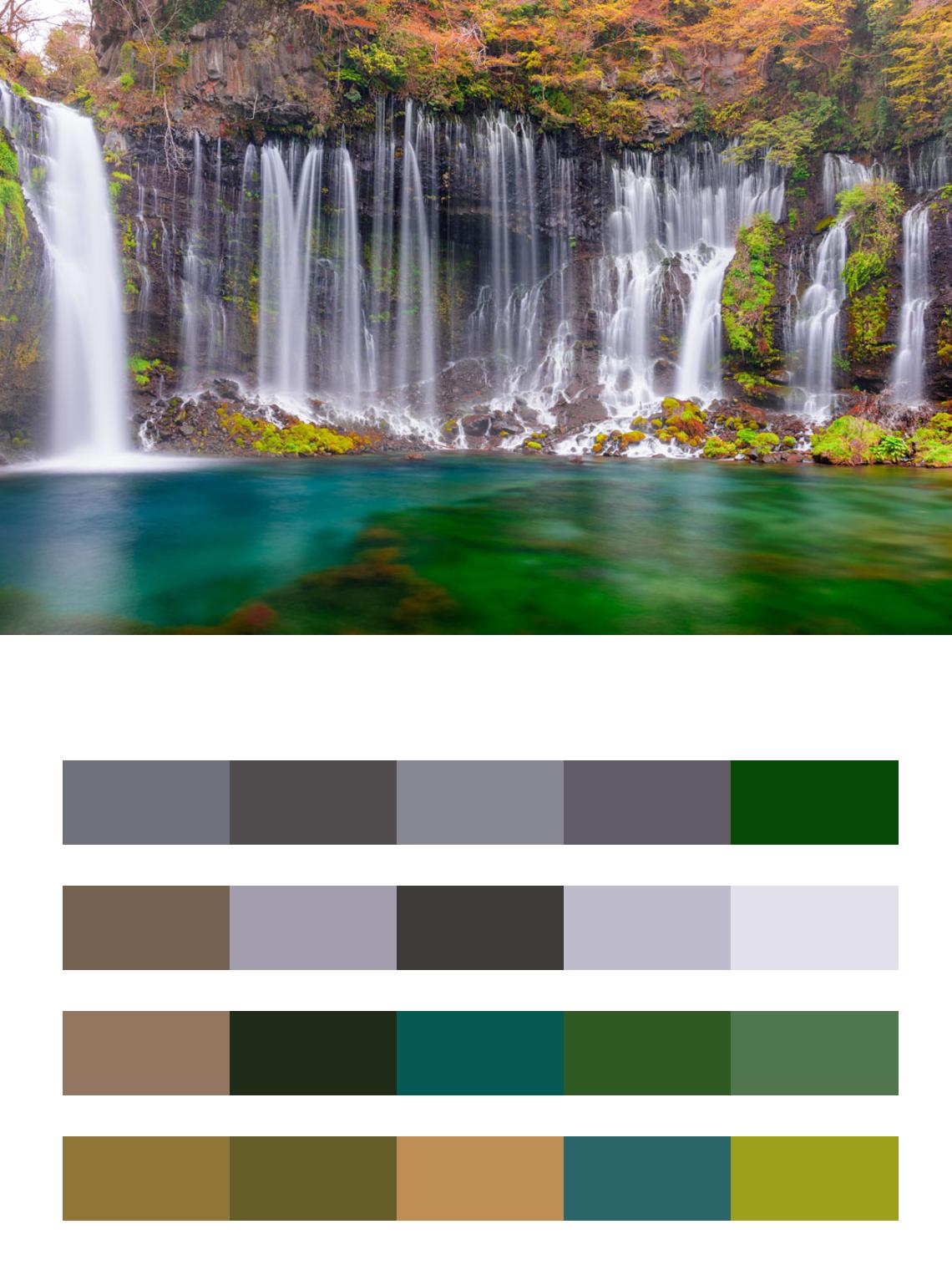 Водопад сказочный в Японии цвета