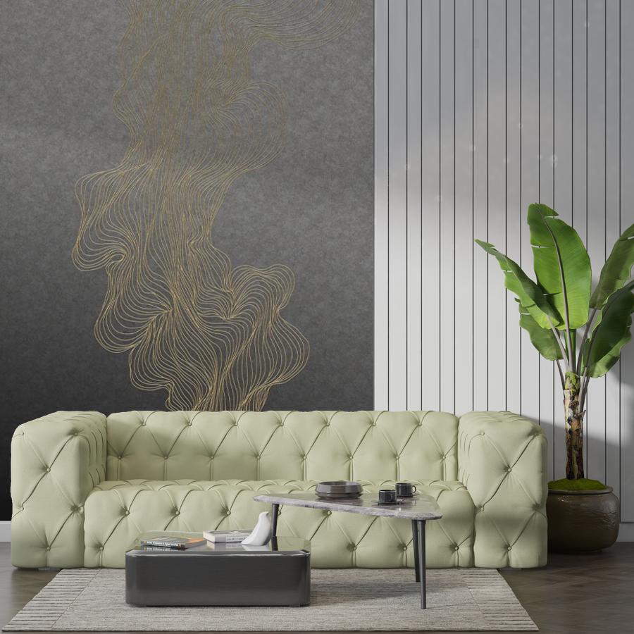 фотообои золотые линии на черном 14-787