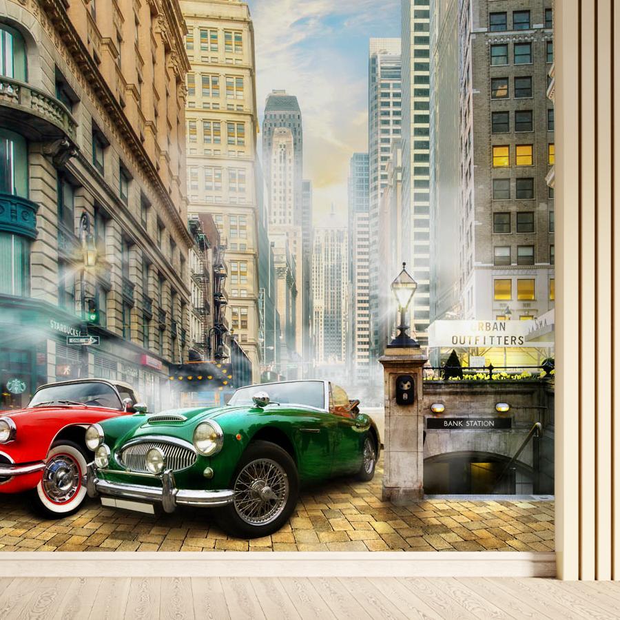 фотообои автомобили в городе 19-0107