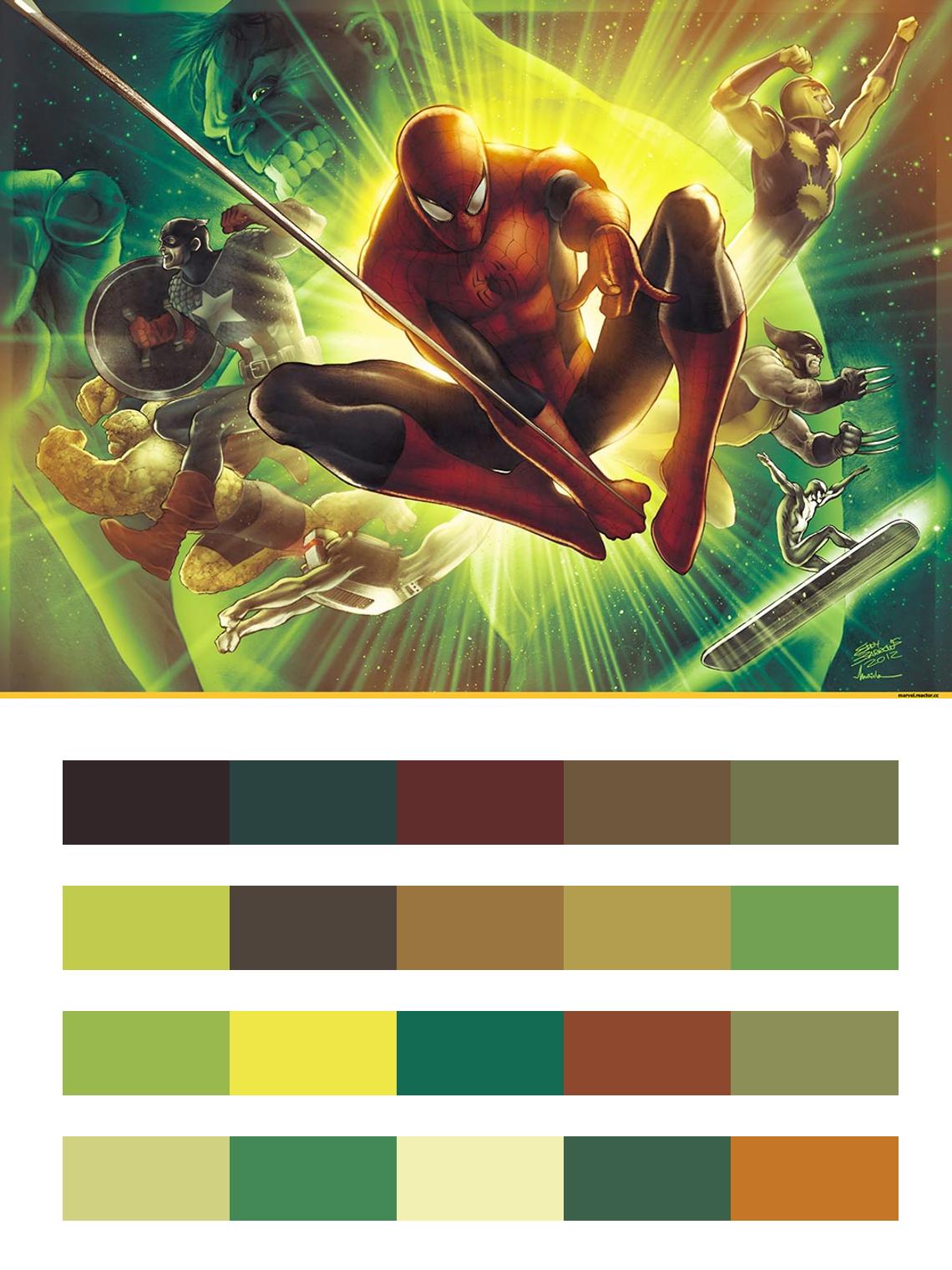 Человек-паук постер цвета