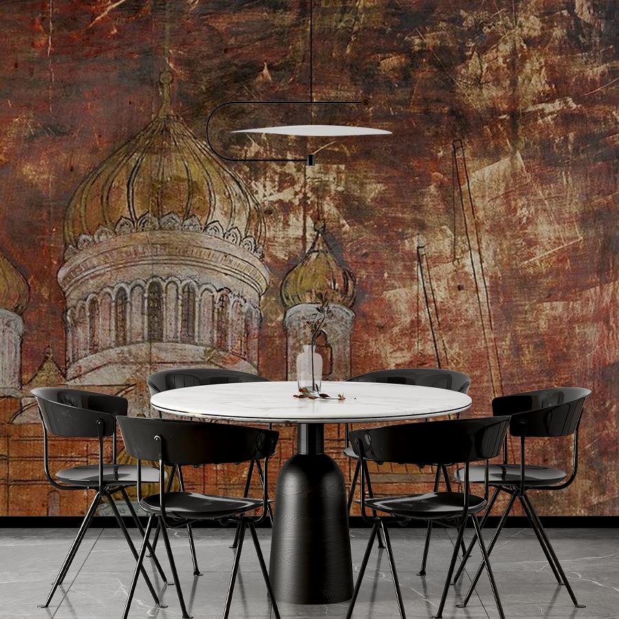 фотообои храм в огне 14-718