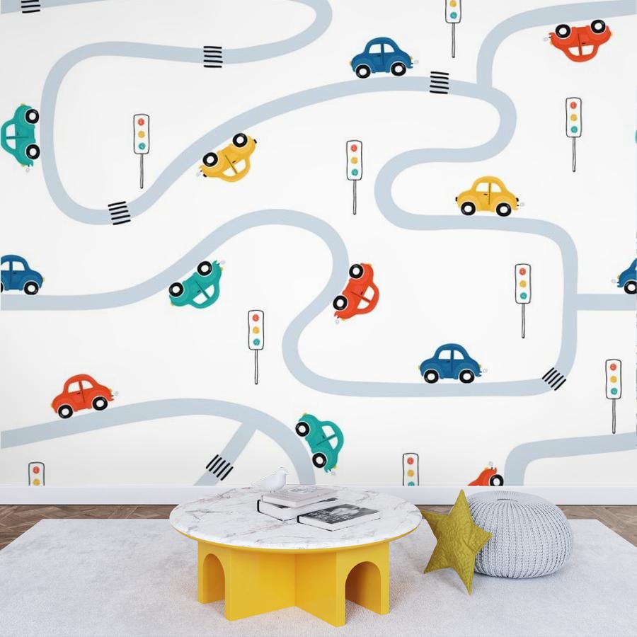 фотообои фон с миниавтомобилями 12-1678