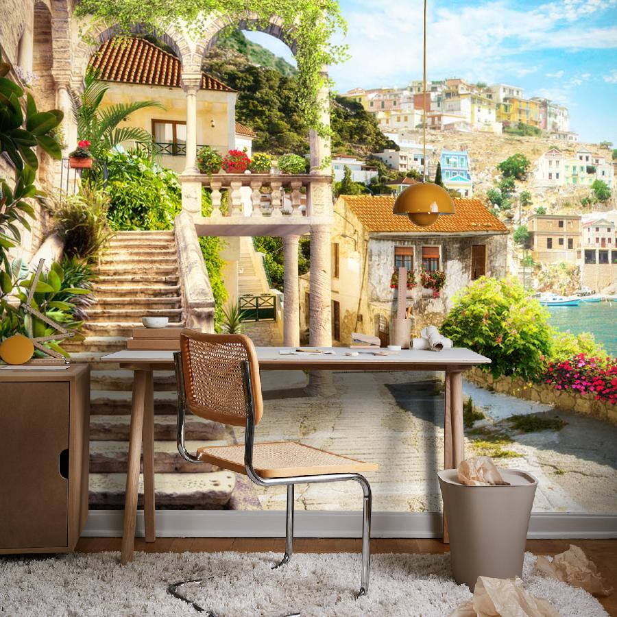 фотообои старая лестница возле набережной 19-0192