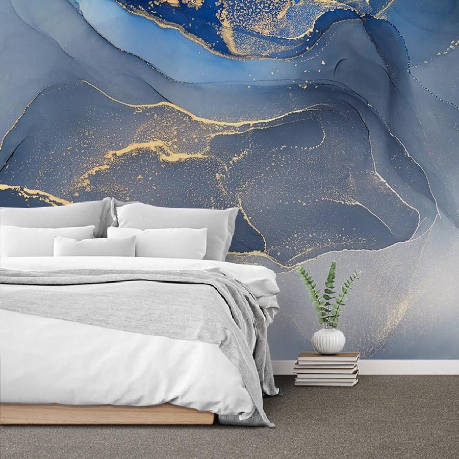 фотообои флюид арт синяя акварель 9-1054