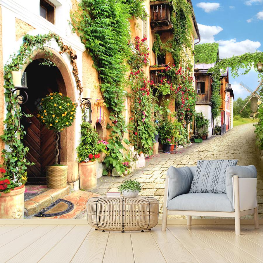 фотообои улочка с арочными дверьми 19-0010