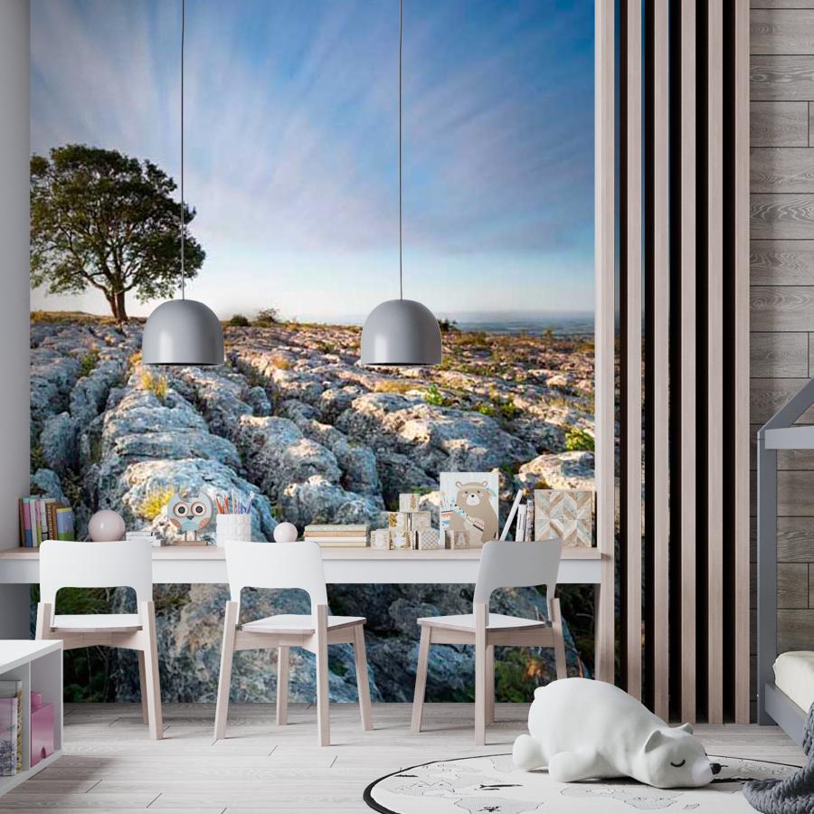 фотообои англия дерево в горах 9-619