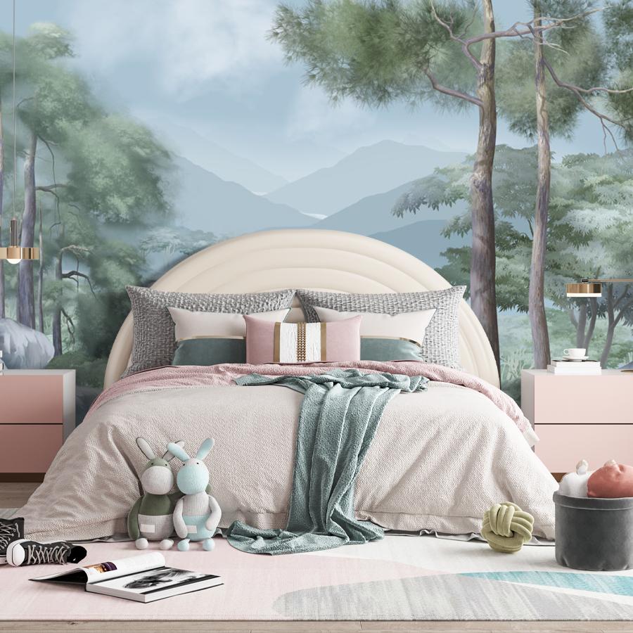 фотообои туманный сосновый  лес в горах 13-866 фотообои туманный сосновый  лес в горах 13-866