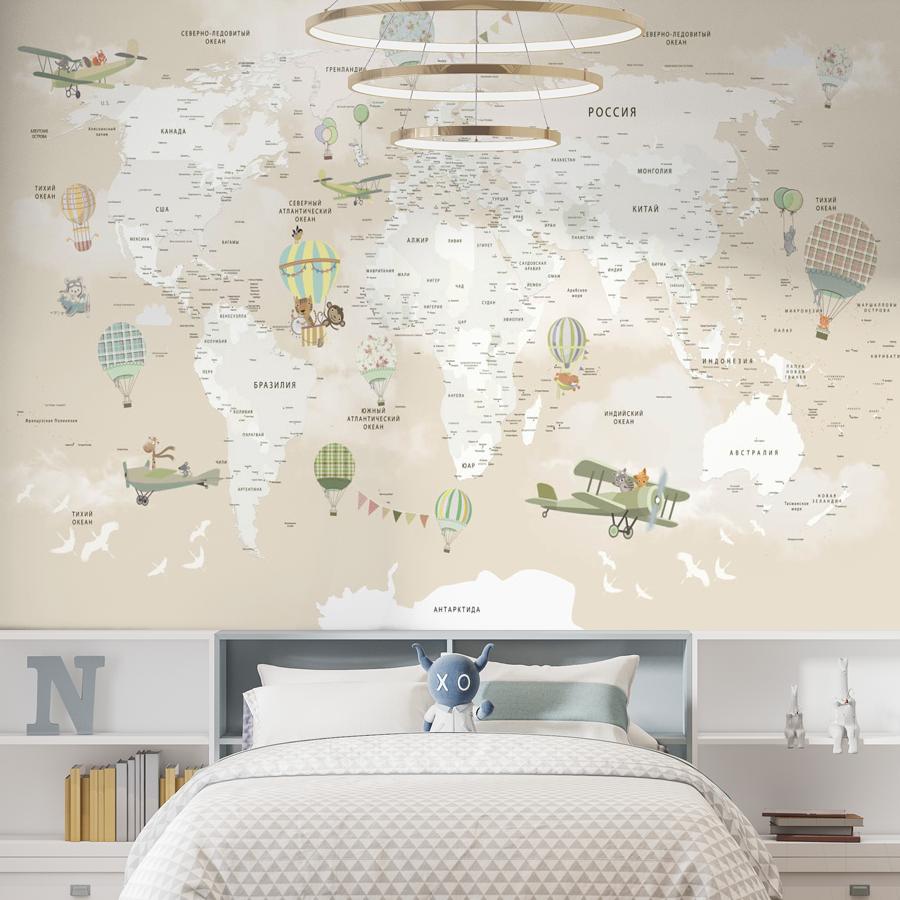 фотообои карта мира бежевая 19-0034 фотообои карта мира бежевая 19-0034