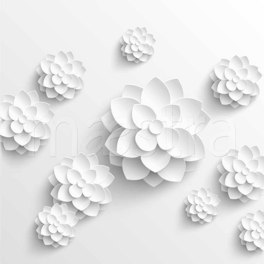 Фотообои 3д объемные цветы в векторной графике