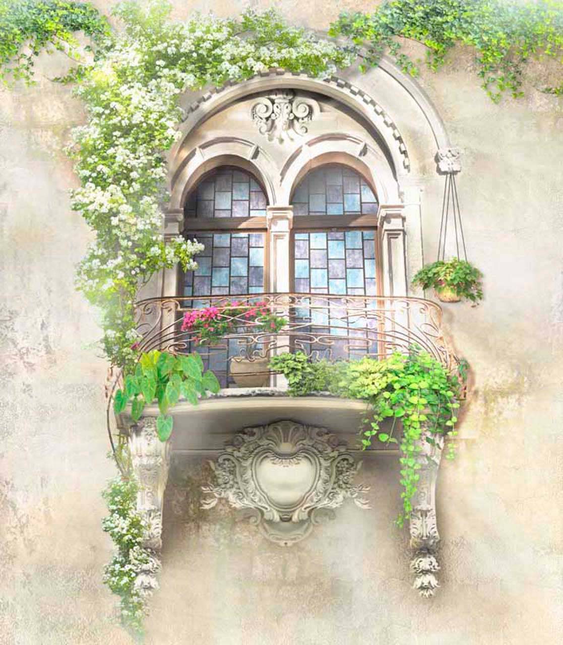 фотообои вид на окно старинного дома 11-086