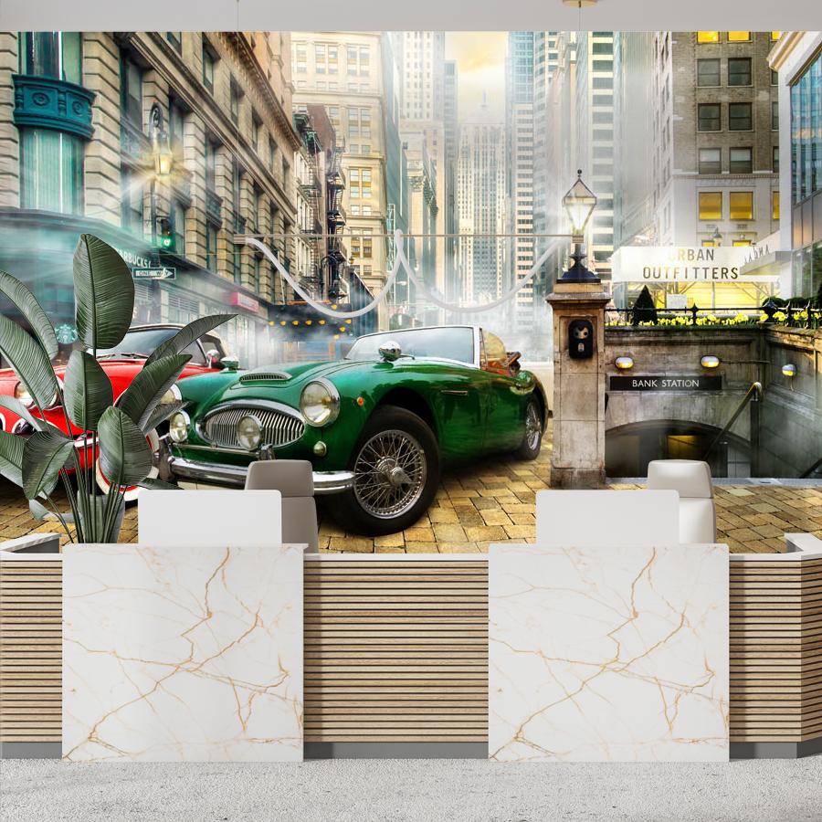 фотообои автомобили в городе 19-0107