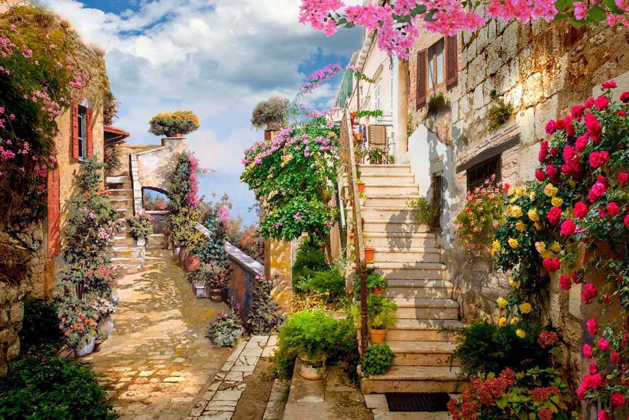 фотообои узкая улочка высоко в горах 7-063