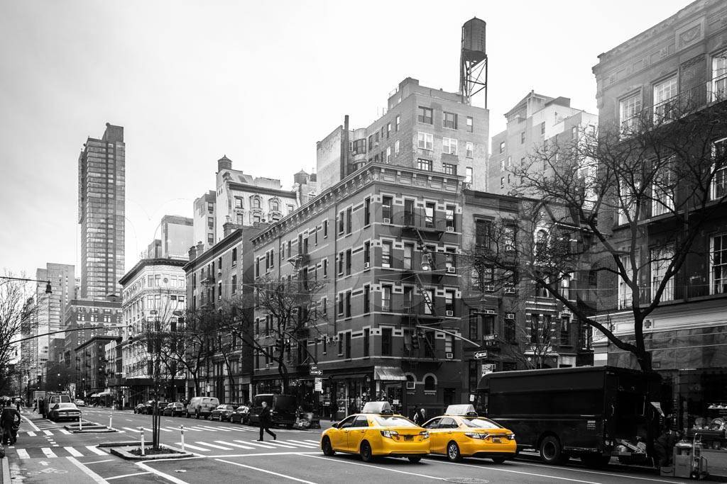 Фотообои Черно белая улица Нью Йорка