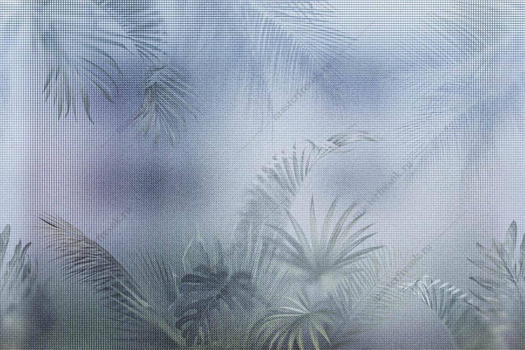 Фотообои Тропические листья в тумане