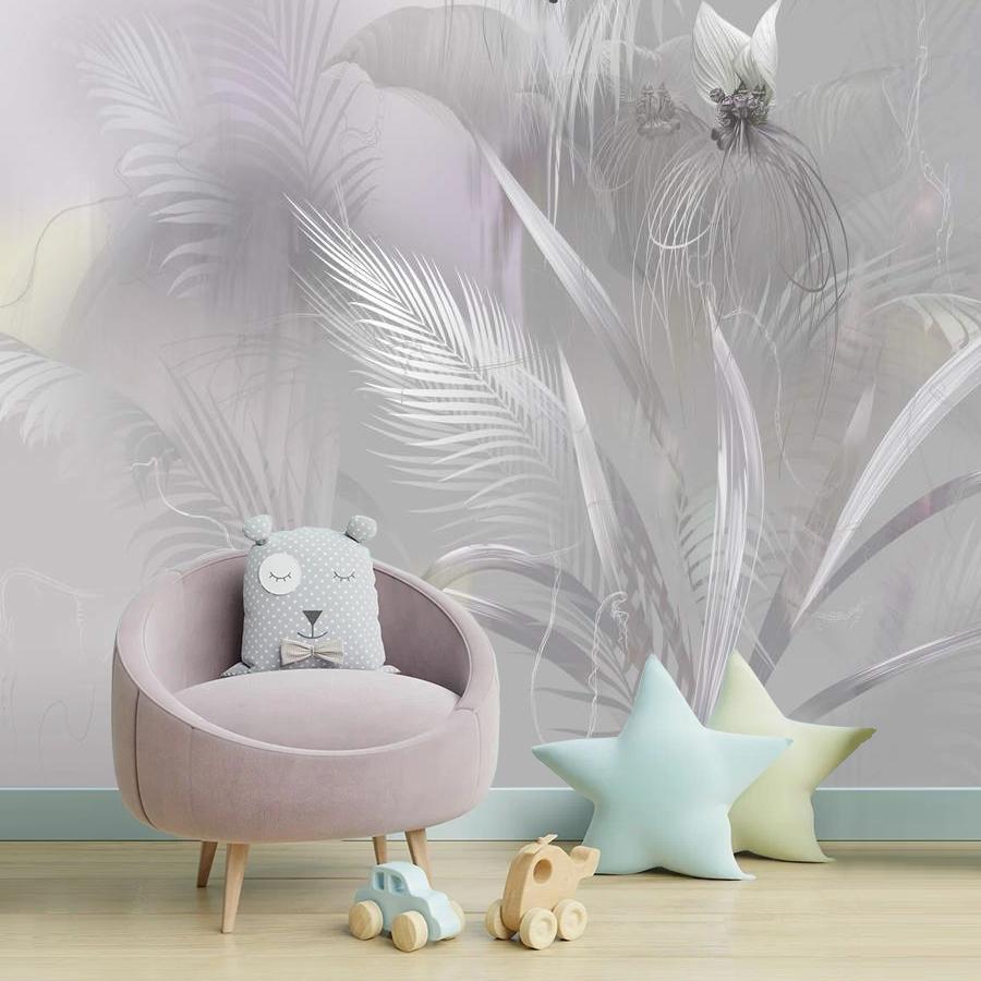 фотообои абстракция с пальмовыми листьями