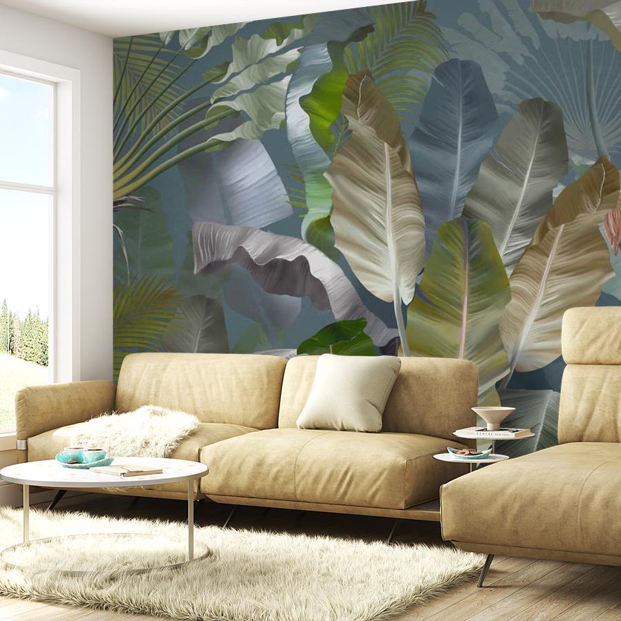 фотообои в гостиную банановые листья 13-676 фотообои в гостиную банановые листья 13-676