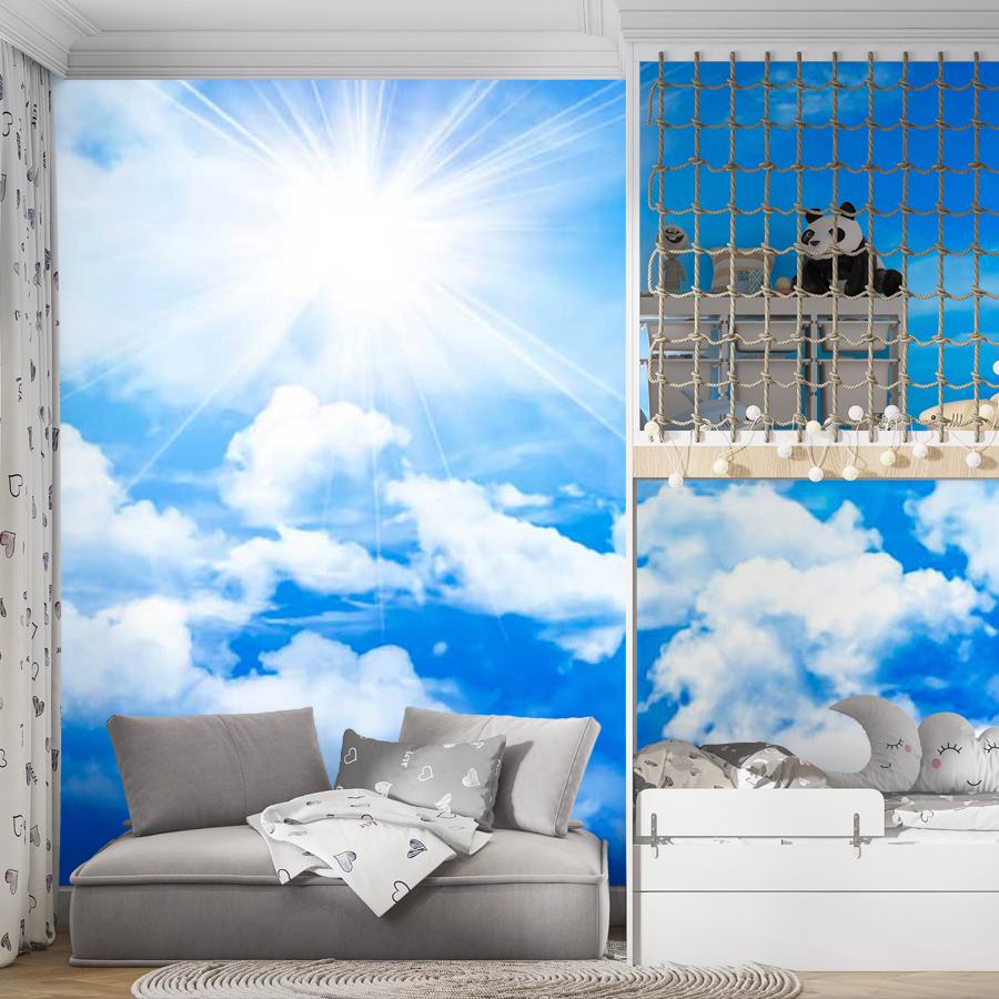 фотообои большие лучи солнца на красивом небе 9-380