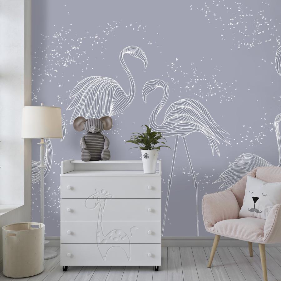 фотообои фламинго в спальню 14-1203
