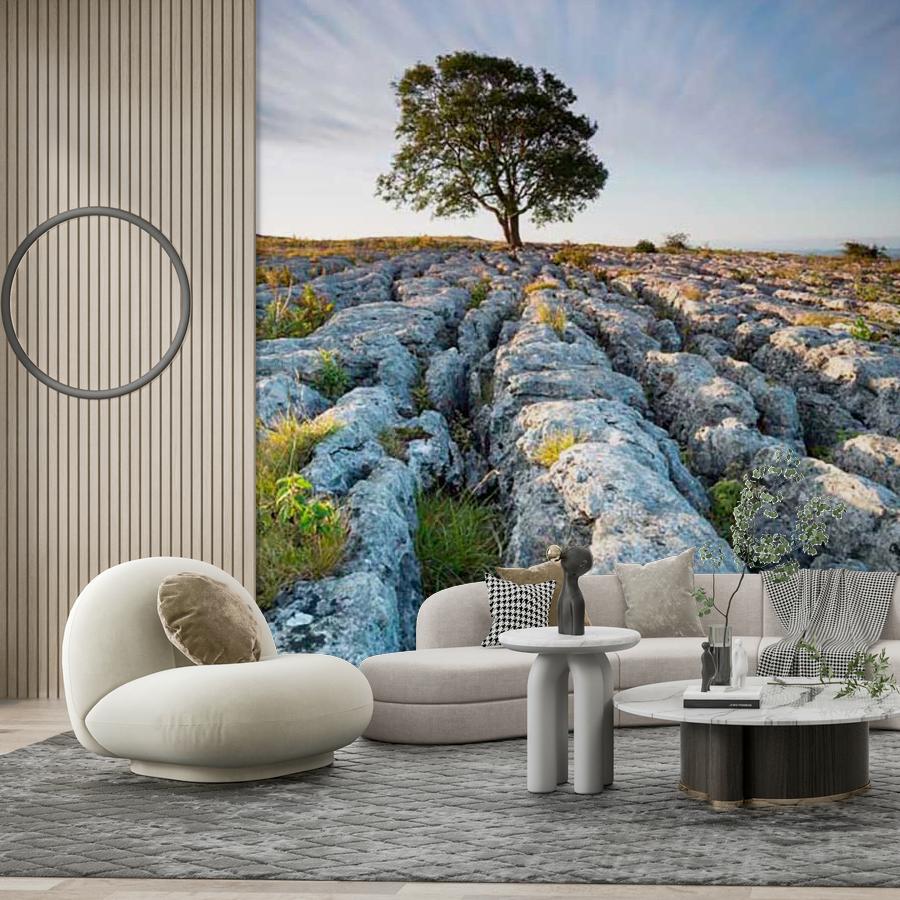 фотообои англия дерево в горах 9-619