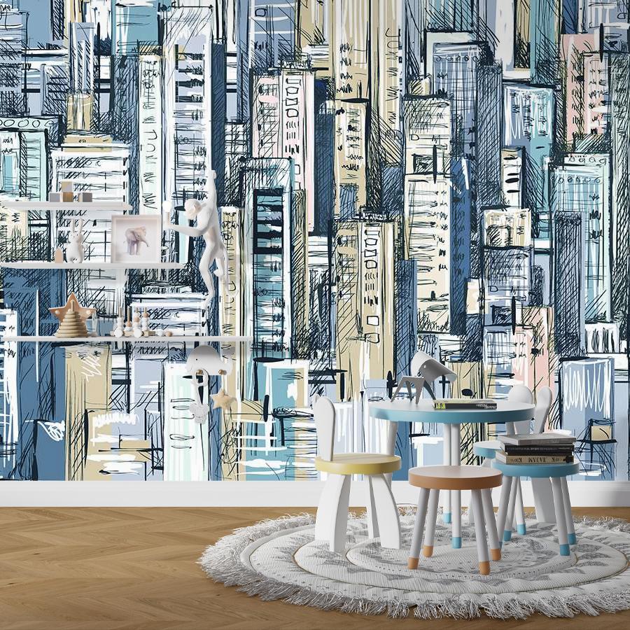 фотообои город современный рисунок 9-1925