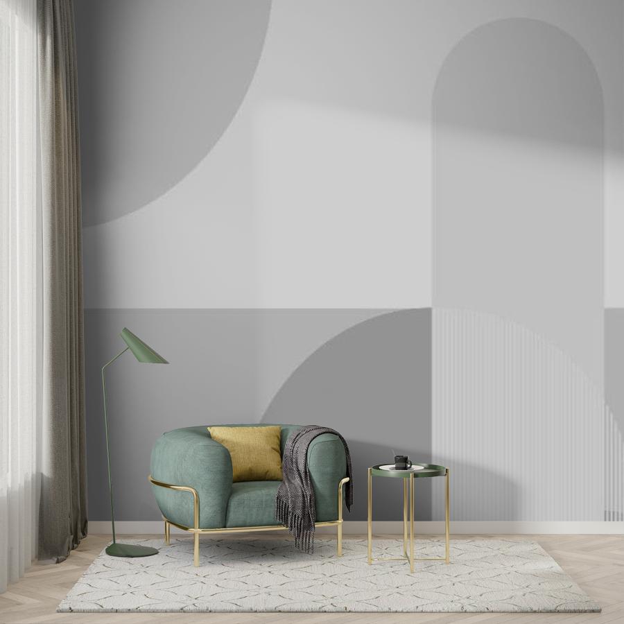 фотообои серый орнамент геометрический 14-1053