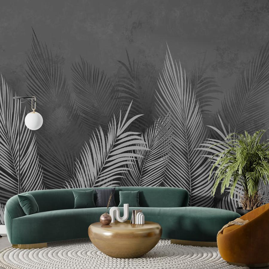 фотообои листья пальмы на тёмном фоне 14-466 фотообои листья пальмы на тёмном фоне 14-466