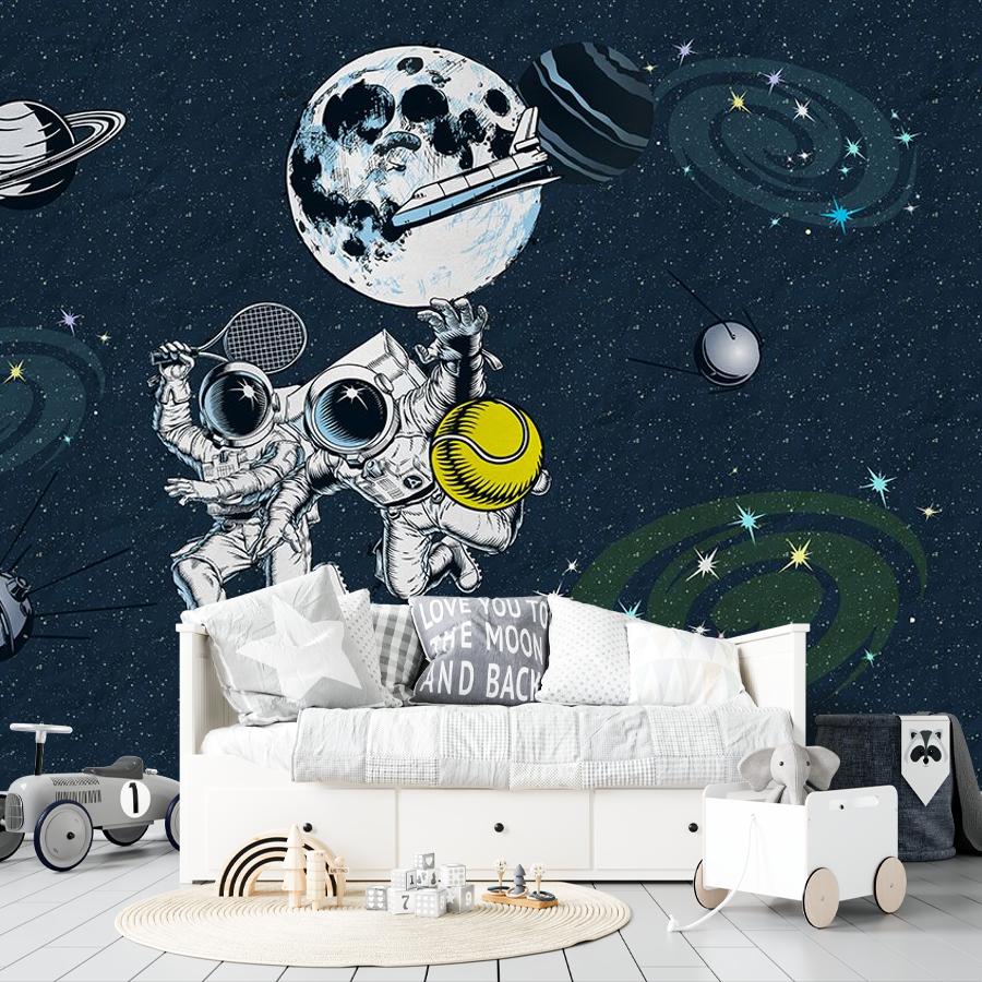 фотообои в детскую: космонавты-теннисисты. 14-738