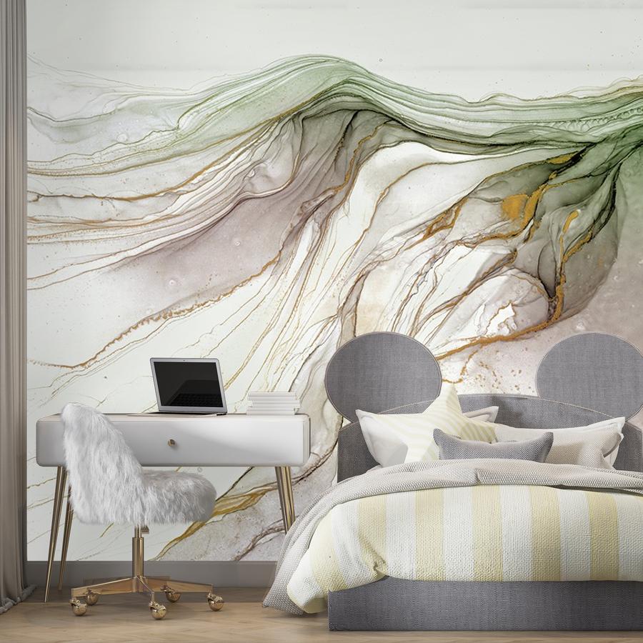 фотообои флюид арт майский зелёный 14-711