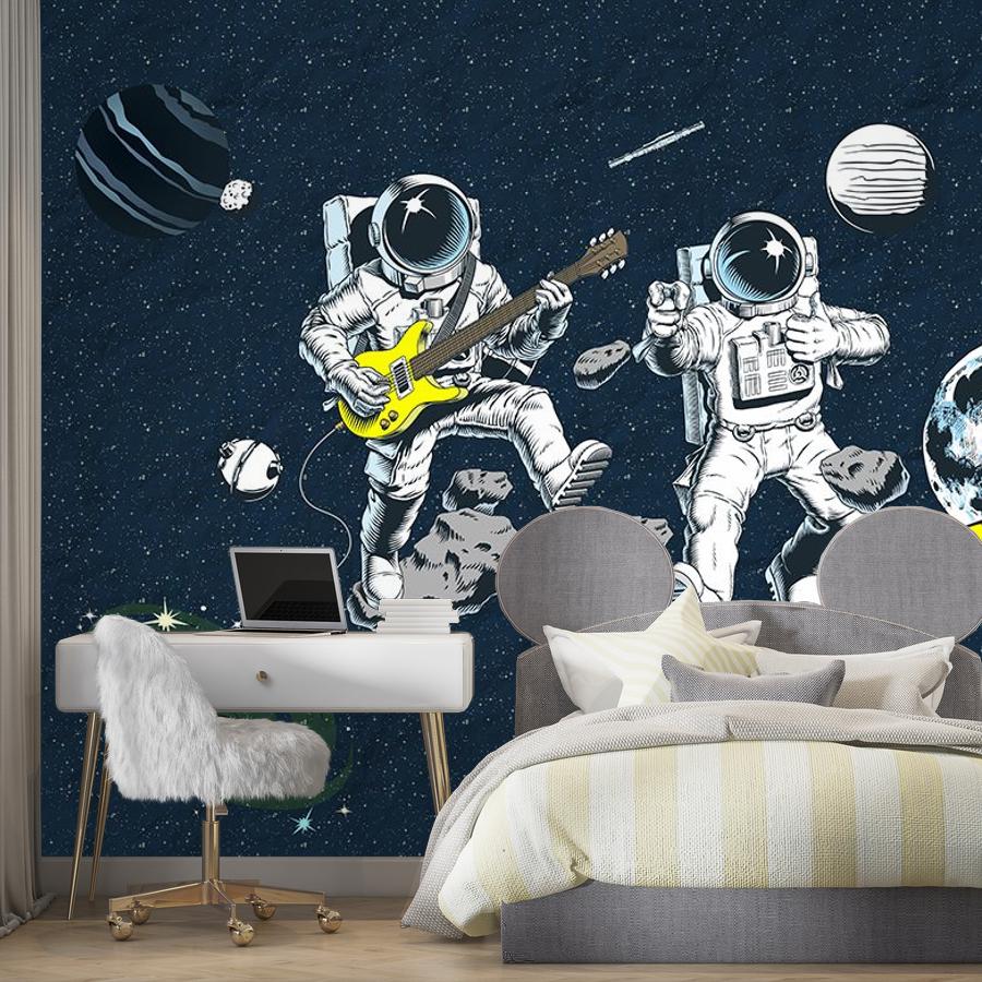фотообои в детскую: космонавты-музыканты. 14-737
