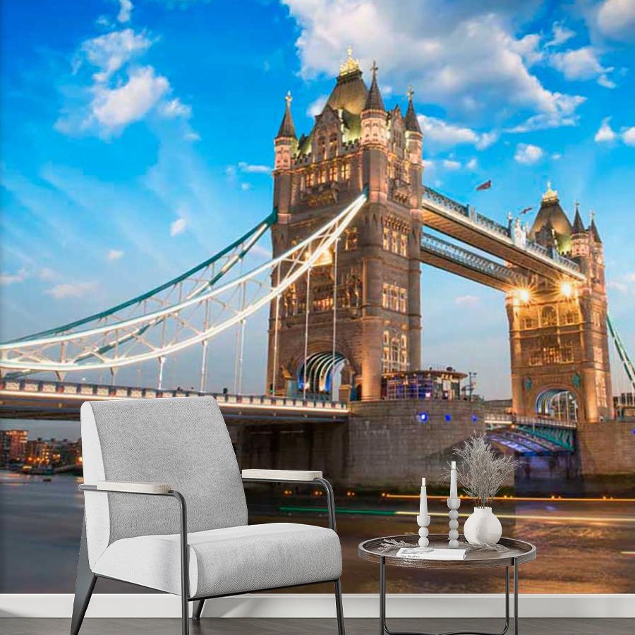 фотообои тауэрский мост с красивыми облаками 9-475