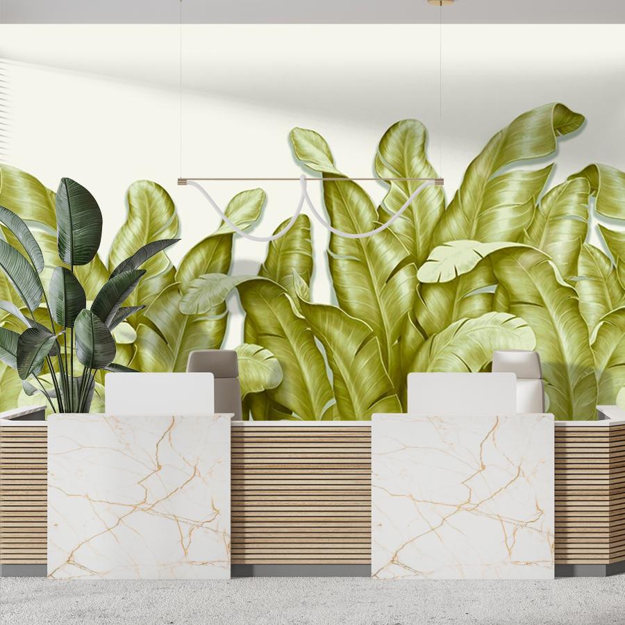 фотообои листья 3д зеленые 9-1924