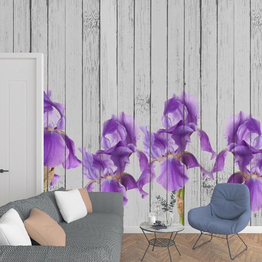 фотообои светло сиреневые ирисы 10-011