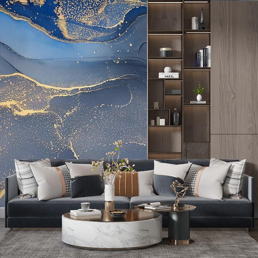 фотообои флюид арт синяя акварель 9-1054