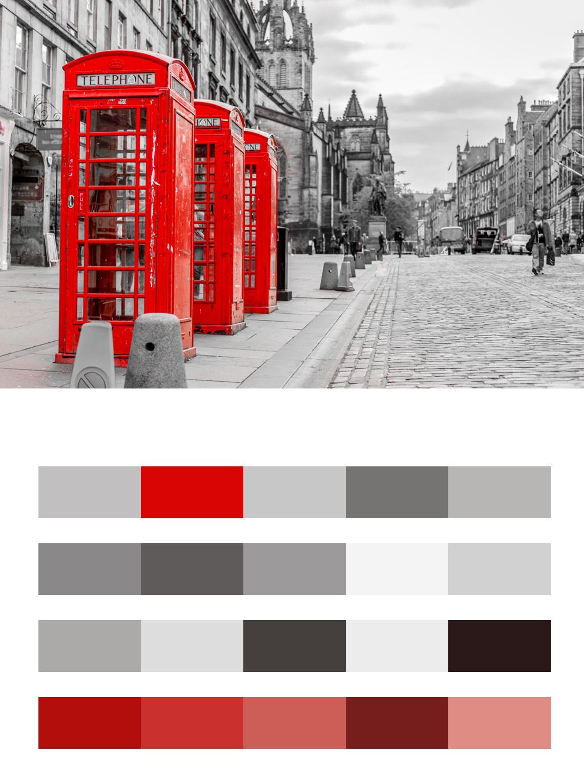 Телефонная будка черно белого Лондона цвета