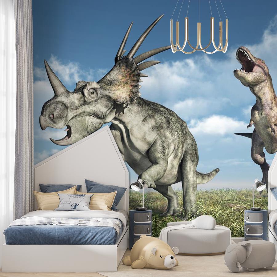 фотообои стиракозавр и тараннозавр 12-1120
