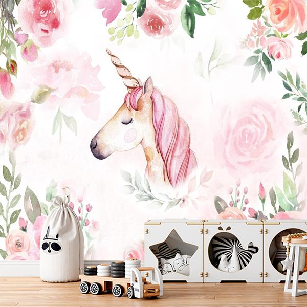фотообои акварельный единорог в цветах 14-932