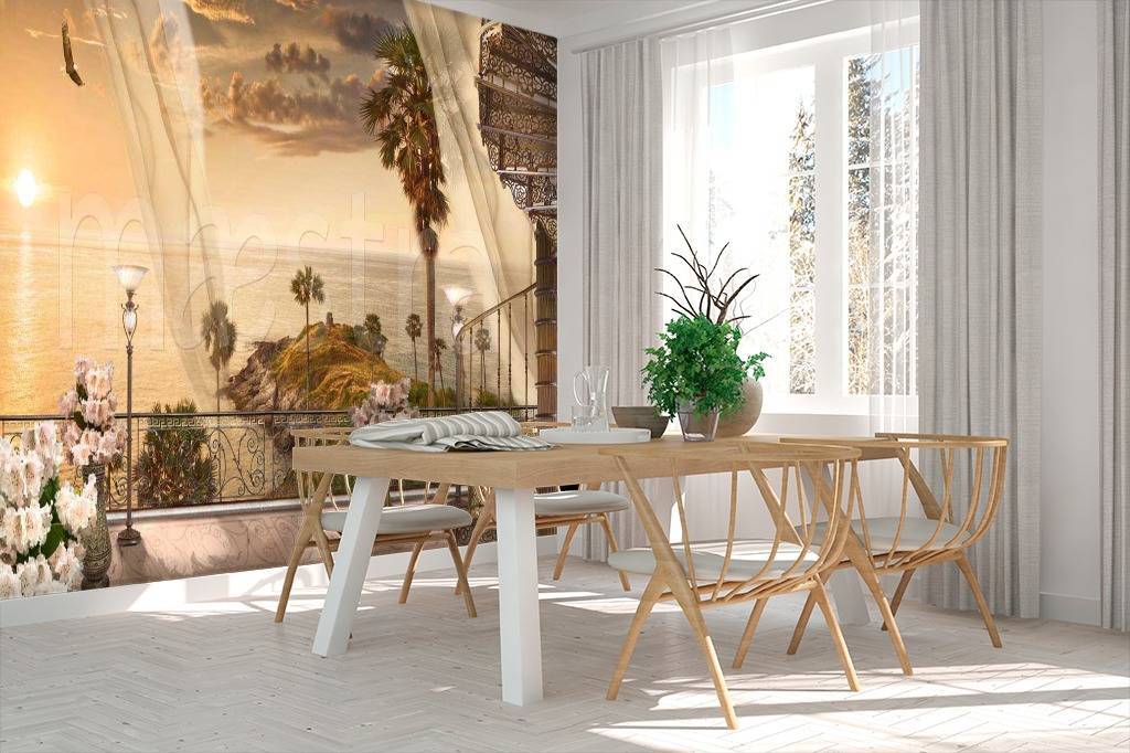 Фотообои закат на террасе у моря 6-019 купить, Арт. 6-019 в интернет ...